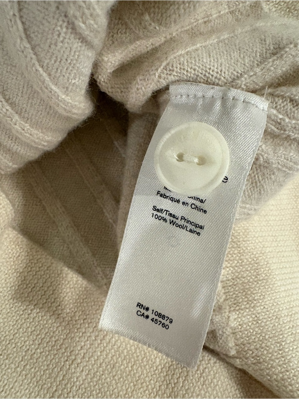 Rag & Bone || Dallyce Cropped Cardigan Ribbed Wool Sweater Beige Cream Small - Picture 8 of 9